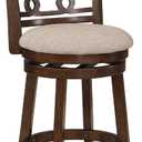 New Classic Home Furnishings Gia 24" Swivel Counter Stool-Cherry W/Brown Fabric Seat