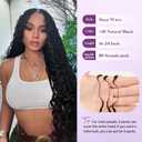 Feather Crochet Human Hair 16Inch Deep wave Human Crochet Hair for Black Women Pre-separated 50 Strands 45g Invisible Miracle Knots Crochet Human Hair Extensions #1B Natural Black