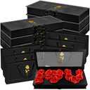 QAUYETM 6 Set I Love You Empty Box, Valentines Fillable I Heart U Letter-Shaped Thicker Flowers Gift Boxes for Valentine's Mothers Day Anniversary Birthday (Pink)