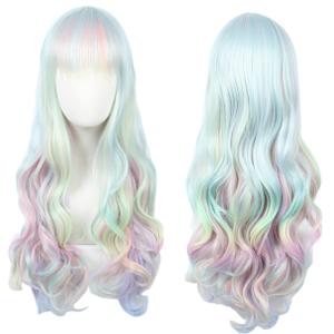 Linfairy Long Wave Ombre Cosplay Wig Halloween Costume Diamond Wig for Women
