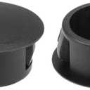uxcell Hole Plugs Black Plastic 20mm(13/16-inch) Snap-in Locking Hole Tube(19.5-20mm) Steel Furniture Fencing Post Pipe Insert End Caps for Fitness Equipment 25 Pcs