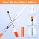 120 PACK U-100 Syringes, 30G 5/16" (8mm) 1ml/cc Disposable Syringe, Individual Wrapped, Lab Supplies