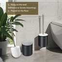 Toilet Brush and Holder Set, Bathroom Cleaner Brush Set with Light Brush Handle, Soft Bristle, Corrosion Resistant Holder, Wall Mounted/Floor Standing