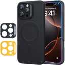 ESR for iPhone16 Pro Max Case with MagSafe, Supports Magnetic Charging, Smooth & Slim Silicone Case, Shockproof, Full Screen and Camera Protection, Soft Microfiber Lining, Black