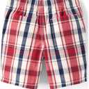 Gymboree Boys and Toddler 100% Cotton Pull on Shorts (4T, Amber Plaid)