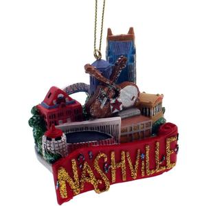 Kurt Adler A2018 Nashville Hanging Ornament, 2-inch High, Resin