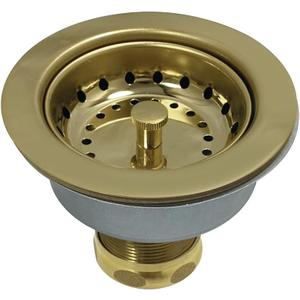 Kingston Brass K112PB Tacoma Kitchen Sink Basket Strainer, Polished Brass 4.44 x 4.44 x 3.81