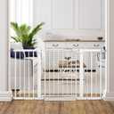 Easy Step Walk-Thru Baby Gate  Adjustable Safety Gate for Babies & Pets, Pressure Mount Kit, Includes Wall Cups & Extensions  29.7 to 59.8W x 30.5H inches, CPC Certified