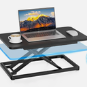 23.6" Standing Desk Converter with Stepless Adjustment, Ergonomic Sit Stand Riser for Laptop & Keyboard, Gas Spring Stand Up Desk Riser, Basic Single Platform Riser for Home Office, Black