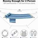 GAFETE Hammock 2 Person Quilted Fabric Hammocks for Outside, Double 12ft Hammocks with Spreader Bar, Large Removable Pillow, Storage Bag, Carabiners, Max 475 lbs Capacity (Catalina Beach)