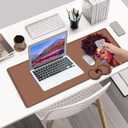 Desk Pad, Extended Large Mouse Pad with Stitched Edges (31.5X11.8In), Ergonomic Mouse Wrist Rest Support, Waterproof Computer Keyboard Mouse Mat, Cute African Black Girls XXL Brown Gaming Mouse Pad