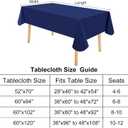 homing Rectangle Vinyl Tablecloth, Waterproof Spillproof Plastic Flannel Backed Table Cloth, Wipe Clean Table Cover for Dining, Buffet Parties and Camping (Navy Blue, 60" x 102")