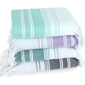 4 Pack Cotton Turkish Beach Towel Lightweight Thin Travel Vacation Essentials Oversized XL Towels Set for Pool Swim Bath Camping Cruise Accessories Absorbent Quick Dry Sand Free Bulk clearance Blanket