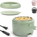 Aotto Electric Lunch Box, 40 oz Portable Food Warmer Heater, Lunch Warmer Portable for Work/Office/Car/Travel 12V/24V/110V 3-in-1, Warming Soup & Meal, Spill-Free, Men & Women's Gifts, Green