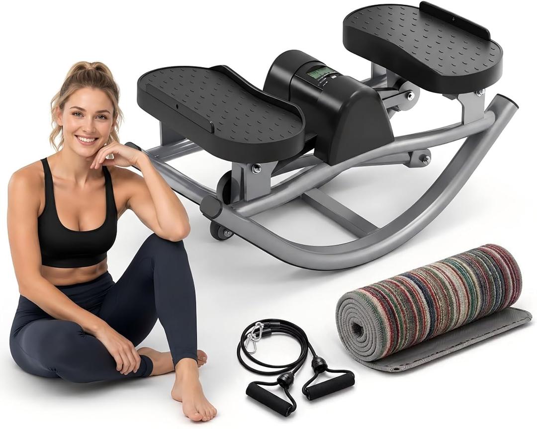 Rock Stepper,Rocking Steppers for Exercise at Home,Side Stepper
Side to Side Stepper Machine With Resistance Bands & Anti-Slip Mat for workout Full Body,low-impact for knee,330LBS Capacity