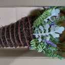 National Tree Company Artificial Hanging Wall Basket, Wicker Base, Decorated with Astilbe Flowers, Ferns, Leafy Greens, Spring Collection, 20 Inches