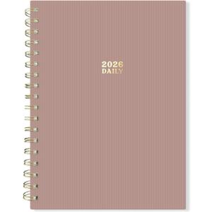 Sweetzer & Orange 2026 Planner  6" x 8.25" Dated Daily, Weekly & Monthly Calendar Planner  January to December 2026  Tiramisu Design with Motivational Stickers, Gold Spiral & Sturdy Paper