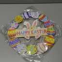 Easter Decorations Easter Door Wreath Hollow Bunny Wooden Spring Sign for Front Door Rabbit Decor with Flower Egg Happy Easter Welcome Hanging for Home Wall Indoor Outdoor Decor 2 Pack