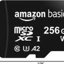 Amazon Basics microSDXC Memory Card with Full Size Adapter, A2, U3, Read Speed up to 100 MB/s, 256GB, Black