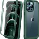 Miracase Designed for iPhone 12 Pro Max Case, Full Body Rugged Case with Built-in Touch Sensitive Anti-Scratch Screen Protector, Soft TPU Case Compatible with iPhone 12 Pro Max 6.7", Dark Green
