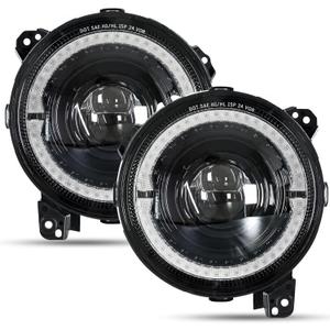 9 Inch Round LED Headlights with Hi/Lo Beam DRL Halo Turn Signal Sealed Beam Lights Compatible with Jeep Wrangler JL/JLU 2018-2025, Gladiator JT 2020-2025 Unlimited Sport Rubicon Sahara 2PCS