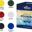 2 x BLUEBIRD Acrylic Pouring Paint, Black, 3.4 Fl Oz - Easy To Use & Ready To Pour Acrylic Paint for Canvas, Paper, Wood