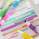 4 x Pastel Highlighters and Highlighter Set for School - 8 Assorted Colors, Dual Tip 4-Pack with No-Bleed Quick Dry Ink, Chisel & Bullet Tips (Dopamine)