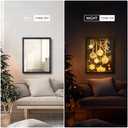 VIYYIEA Christmas Decor+Mirror+Led Light, Versatile 3-in-1 Design, Line Ornaments Wall Art, Decorative Mirror with USB Power, Modern Illuminated Wall Decor for Living Room 20L x 16W