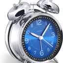 Peakeep Loud Alarm Clock for Heavy Sleepers Adults, Metal 4.5 Inches Twin Bell Battery Operated Analog Alarm Clocks for Bedrooms Decoration (Jewel Blue)