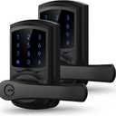 HIDALIFE Keyless Entry Door Lock, Keypad Door-Lock with Handle, Touchscreen, Auto-Locking, Anti-peep Password, Easy to Install for Front Door, Home, Office, Matte Black 2 Pack