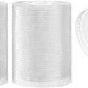 [100 Count] Crystal Clear PET Plastic Flat lids With Straw Slot Fits 14, 16, 20, & 24 oz Cups for Iced Coffee, Milkshake, Slurpee, Ice cream, Razzle, Slush, Smoothy, Party's