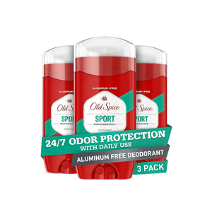 Old Spice Aluminum Free Deodorant For Men, High Endurance, 24/7 Sweat Defense & Odor Protection, 24/7 Freshness & Lasting Scent, Sport Scent, 3.0 oz (Pack of 3)