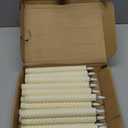 Tuanse 24 Pcs 10 Inch Flameless Twisted Taper Candles, LED Flickering Battery Operated Candles Electric Warm Light Candlesticks for Wedding Birthday Party Home Dinner Decor(Ivory)