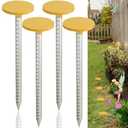 Otoolling 4 Pack 12 Inch Survey Marker Stakes Galvanized Rebar 1.35 lb Heavy Duty Hi Vis Property Line Marker Post for Paver Garden Lawn Landscape Edging Weed Barriers (Yellow)