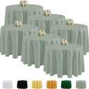 Fitable 6 Pack Sage Green Round Tablecloths - 90 Inches Round - Wrinkle and Stain Resistant Fabric Table Clothes, Washable Polyester Table Covers for Wedding, Party, Banquet, Formal Events