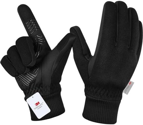MOREOK Winter Gloves for Men/Women -10°F 3M Thinsulate Warm Touch Screen Snow Ski Bicycle Bike Gloves for Driving/Cycling/Running/Hiking Size L