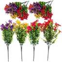 Cabilock Burgundy Flowers Artificial Stems 12pcs Faux Lavender Stems for Indoor Outdoor No Maintenance Flower Decor