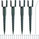 No Dig Ground Screw Anchor Spike  U Shaped Post Stake for Mailbox and Fence, Includes Lag Bolts & Rebar, Fits Standard 4x4 (3.5" X 3.5" Inch) Post.