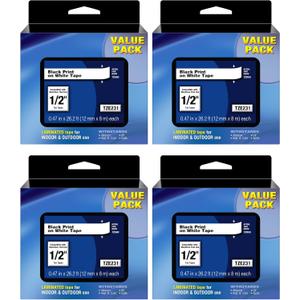 TZE-231 Compatible Brother Label Makers Tape TZe 231 TZ-231 Label Tape 12mm 0.47 White, Work for Brothers Ptouch PT-H110 PT-D410 PT-D600 PT-D200 PT-D210, Black on White, Work for Home Office
