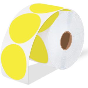 iEager 3 Inch Circle Thermal Sticker Labels, Self-Adhesive Round Direct Thermal Label, Multi-Purpose Roll Thermal Stickers, 500 Labels, Yellow
