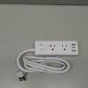 Clear Power 6-Outlet Surge Protector Power Strip with 3 USB Ports(1 USB-C), 5ft Power Cord, Flat Plug, Multi Outlets on 3 Sides, Desktop Charging Station, White, DC3S-1106-DC