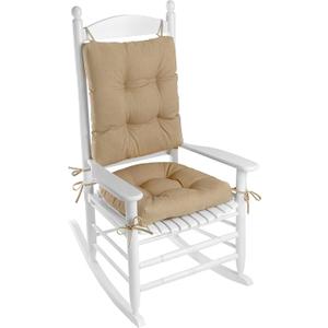 Klear Vu Solarium Rocking Chair Cushion Set, Assembled in The USA, for Indoor & Outdoor Use, Patio, Living Room, or Nursery, 2-Piece Set, 19"x19" Seat and 21"x18" Seatback, 02 Husk Birch