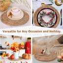 GENMOUS Woven Placemats Set of 12, 12" Round Placemats Natural Water Hyacinth Boho Placemats,Farmhouse Rattan Chargers for Dinner Plates, Rustic Braided Wicker Table Mats for Thanksgiving,Home,Wedding