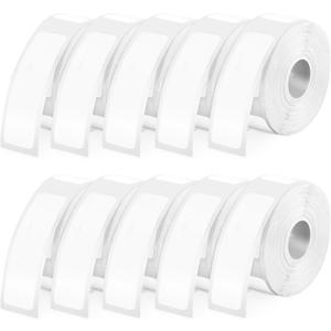1600 Pcs Label Tapes 12 x 40 mm Laminated Stickers Replacement Compatible with D30 Portable Thermal Label Paper Printer Tapes Refill for Office 160 Pcs/roll (White)