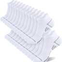 Shnn 12 Pairs Mens Ankle Socks Athletic Casual Low Cut Short Socks for Men With Tab Shoes Size 6-11 (White)