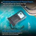 Pelican Marine - IP68 Waterproof Phone Pouch/Case (XL Size) - Floating Waterproof Phone Case for iPhone 14 Pro Max/ 13 Pro Max/ 12 Pro Max/ 11/ S23 Ultra/Pixel 7- Detachable Lanyard - Black