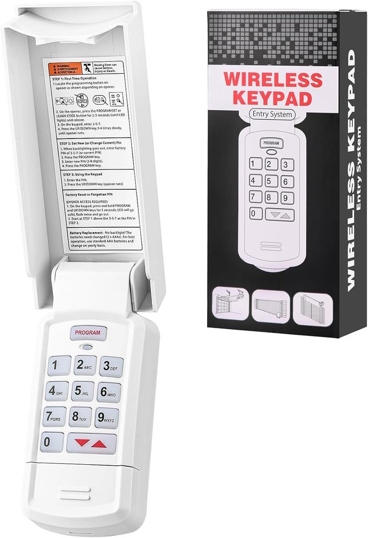 for Overhead Garage Door Opener Keypad, Compatible with Overhead/Genie Garage Door Openers, Work with Model GK-R 37225R 37332R OKP-BX GK-BX GWKP, Not for Openers with DIP Switch