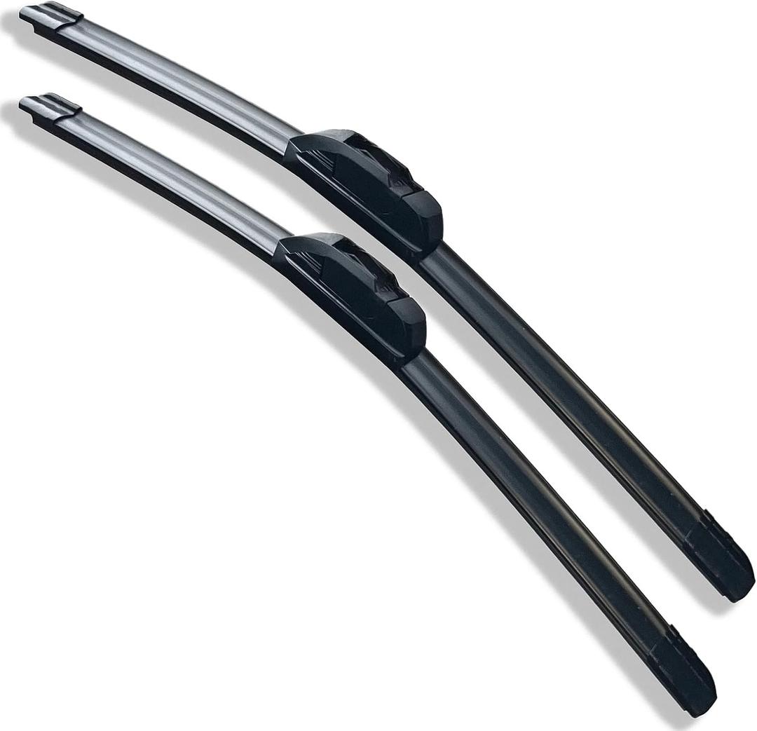 22""+28"" Front Windshield Wiper Blades J-Hook Replacement for Car Vehicle Automotive, Nature Rubber Premium All-Seasons Durable Stable And Quiet with Long Life
