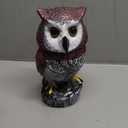 Solar Powered Garden Owl with Motion Detection, Rotating Head, Realistic Hoots and Silent Mode, Outdoor Statue and Sculpture, Owl Decoration for Home, Garden, Patio and Lawn