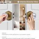 Glass Door Knobs Interior with Lock, Vintage Crystal Privacy Antique Brass Door Knobs for Bedroom Bathroom, 1 Pack